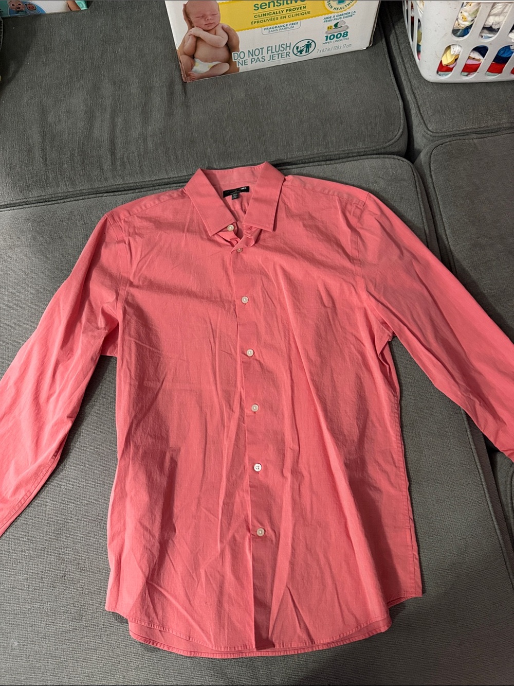 Men's Pink Button-Up Dress Shirt